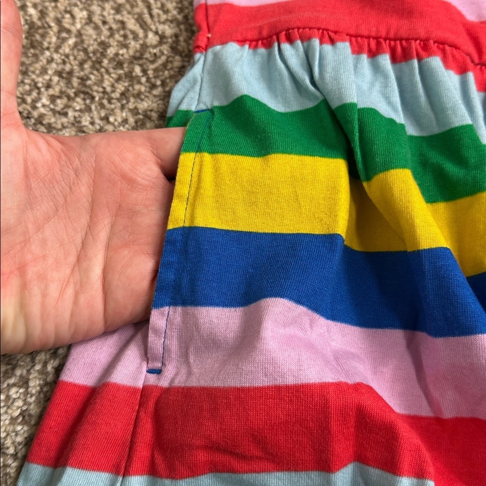 Mini Boden Rainbow Striped Kids Dress - Picture 4 of 4